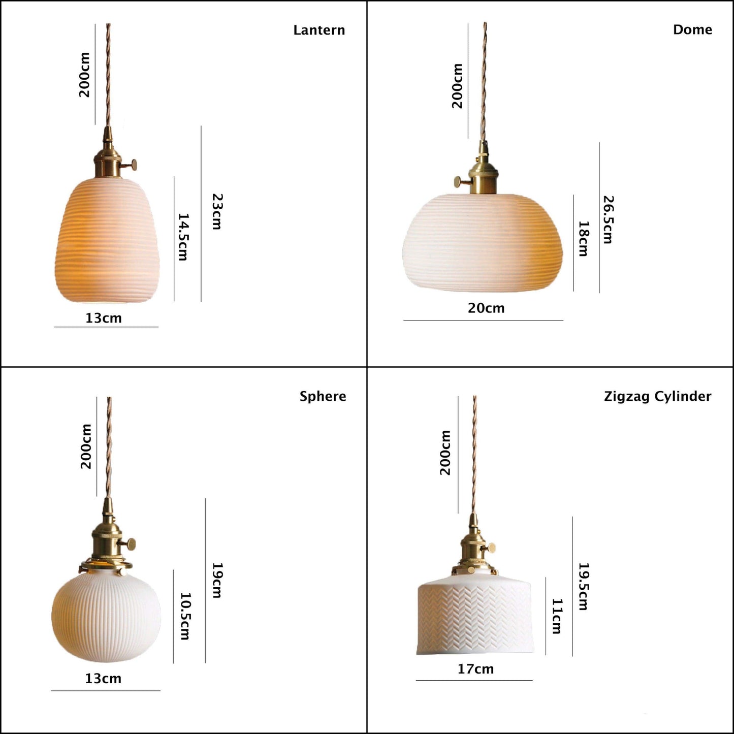 Oriental Style Ceramic Hanging Light