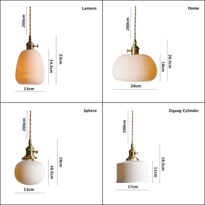 Oriental Style Ceramic Hanging Light