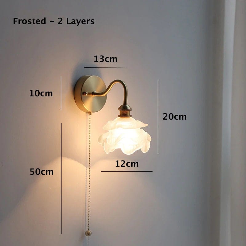 Elegant LED Glass Flower Wall Light