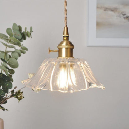 Delicate Glass Flower Hanging Light with LED
