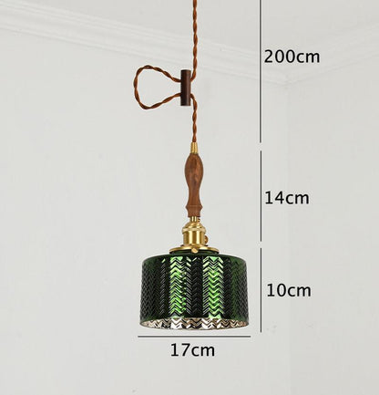 Elegant Green Glass Hanging LED Light Pendant