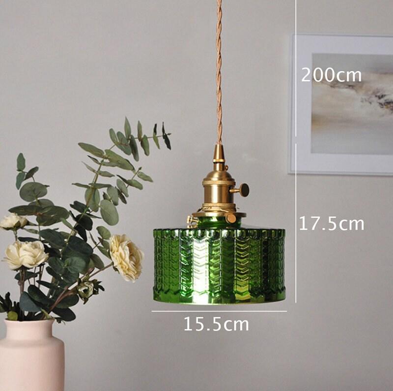 Elegant Green Glass Hanging LED Light Pendant