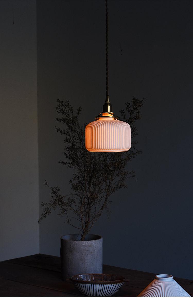 Classic White Hanging Lamp with LED Light