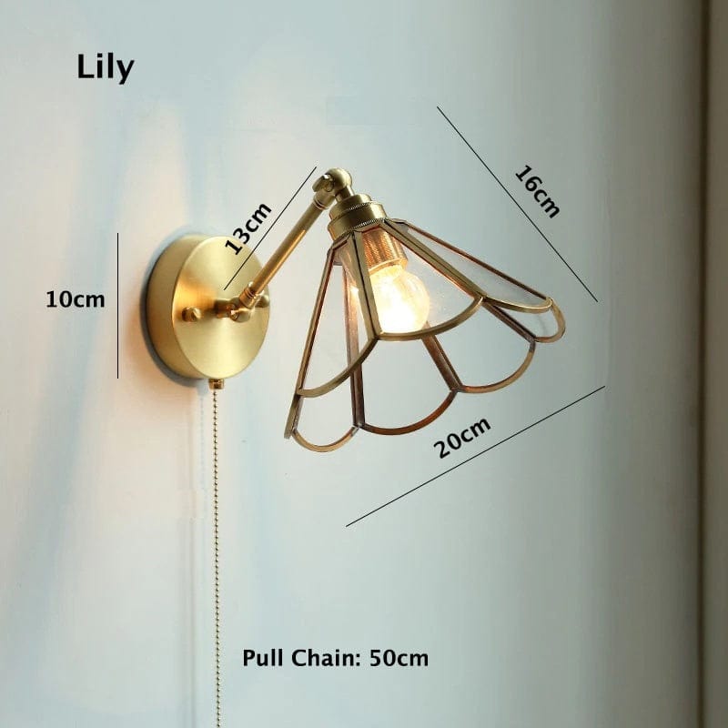 Vintage Style Glass Flower Wall Light With LED
