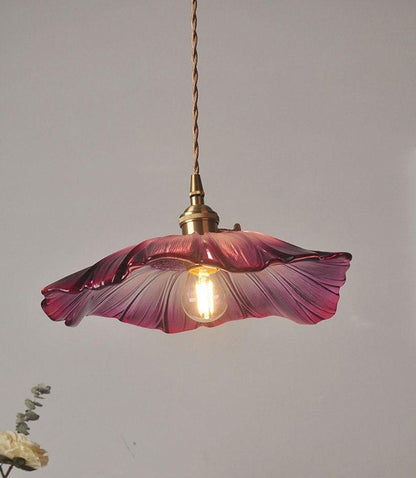 Classic Purple Glass Drop Ceiling Lamp - OutfitLondon