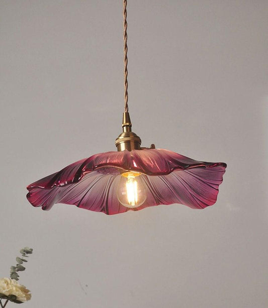 Classic Purple Glass Drop Ceiling Lamp - OutfitLondon