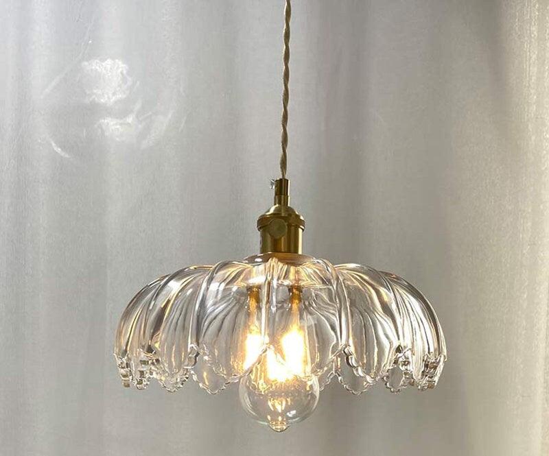 Luxury Glass Pendant Light with Brown Metal Shade