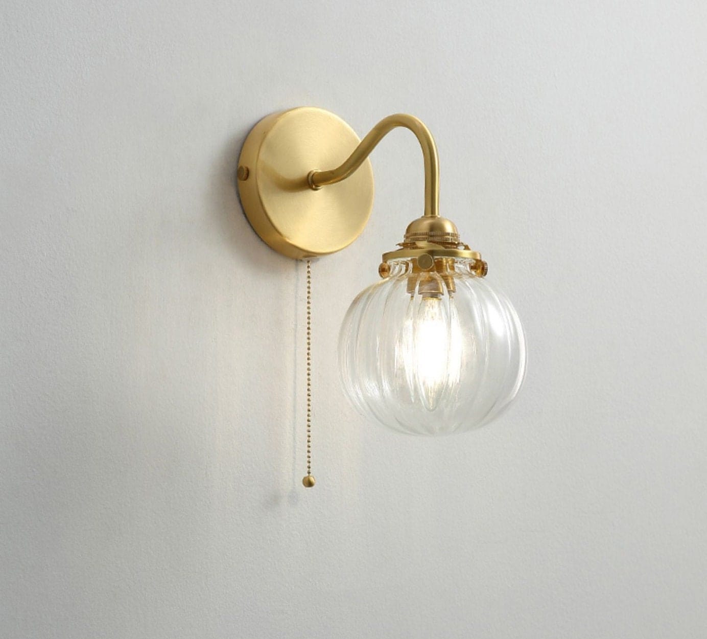 Small Vintage Glass Wall Lamp - OutfitLondon