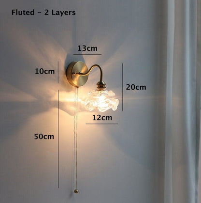 Elegant LED Glass Flower Wall Light