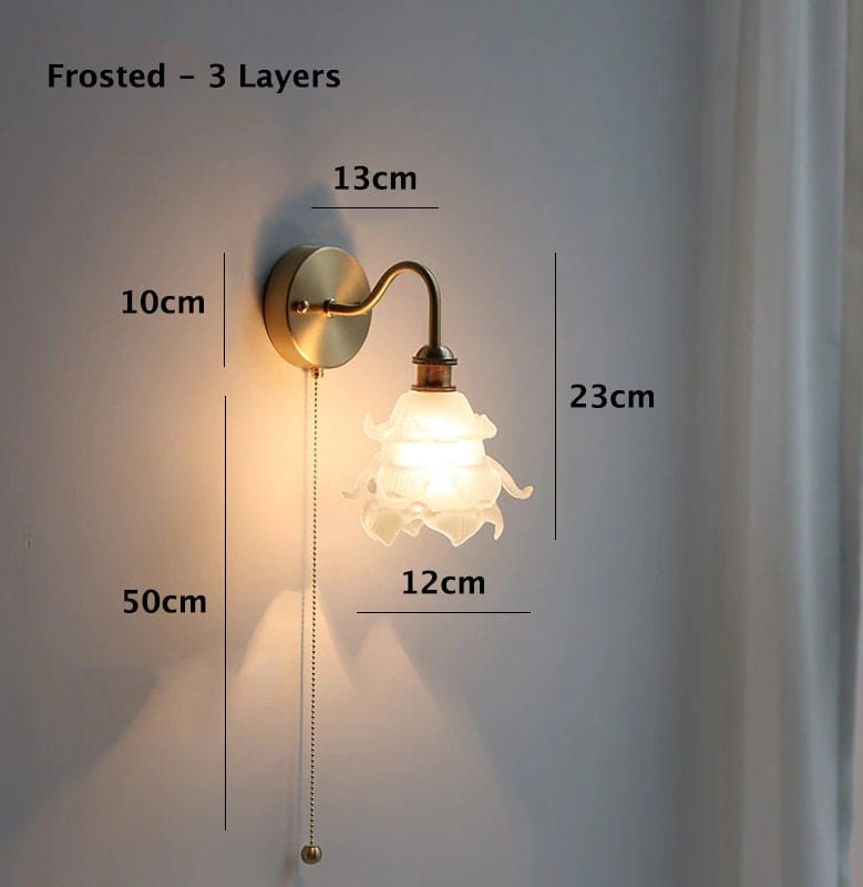 Elegant LED Glass Flower Wall Light