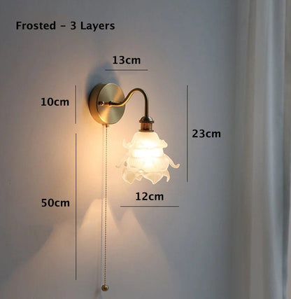 Elegant LED Glass Flower Wall Light