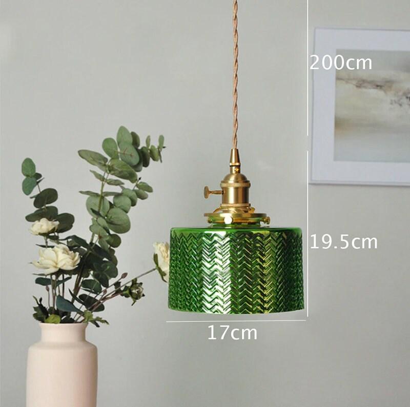 Elegant Green Glass Hanging LED Light Pendant