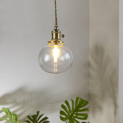 Classic Round Glass Pendant Light Fixture