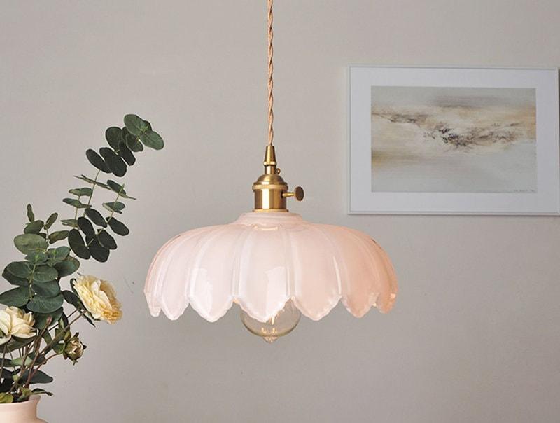 Luxury Glass Pendant Light with Brown Metal Shade