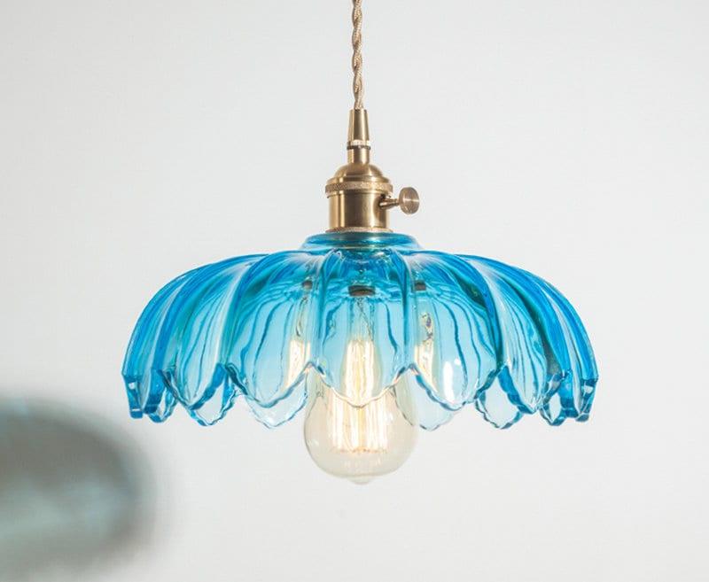Luxury Glass Pendant Light with Brown Metal Shade