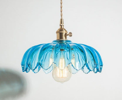 Luxury Glass Pendant Light with Brown Metal Shade