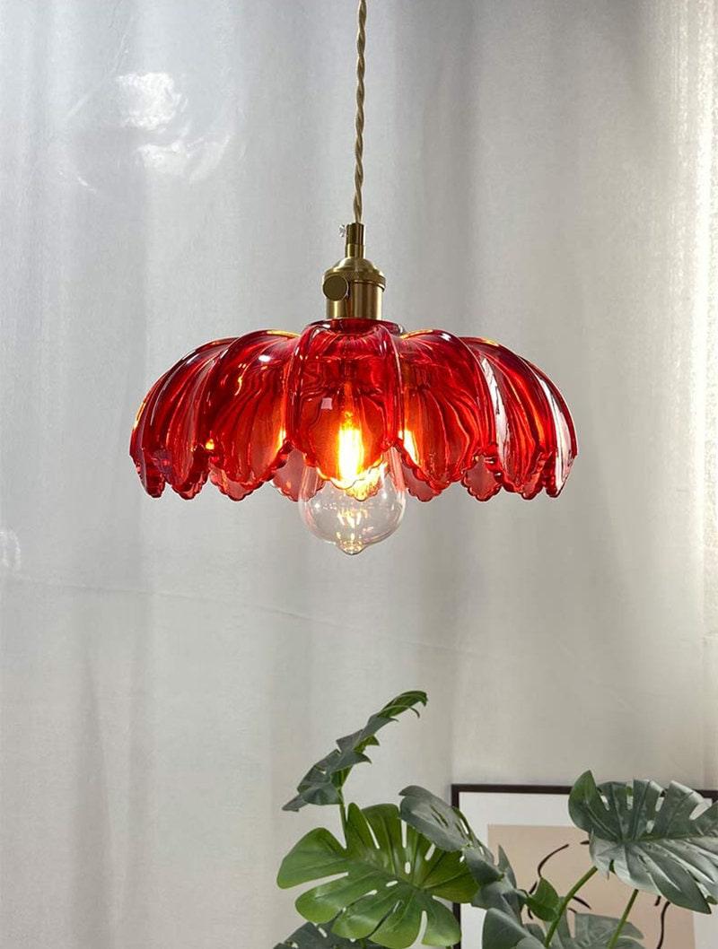 Luxury Glass Pendant Light with Brown Metal Shade