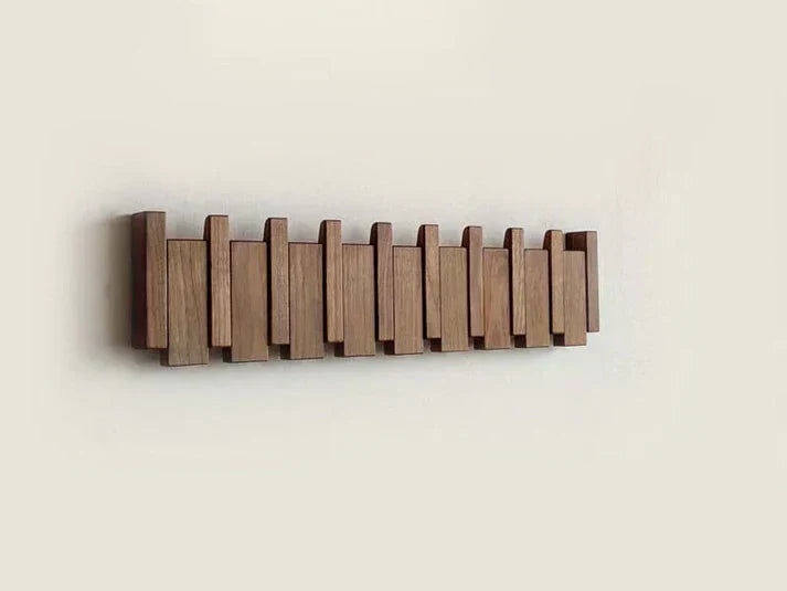Traditional Wooden Hook Rack For Coats And Accessories
