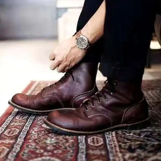 Classic Mens Real Leather Ankle Boots - OutfitLondon