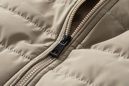 Men's Padded Quilted Bomber Coat with Fitted Sleeves