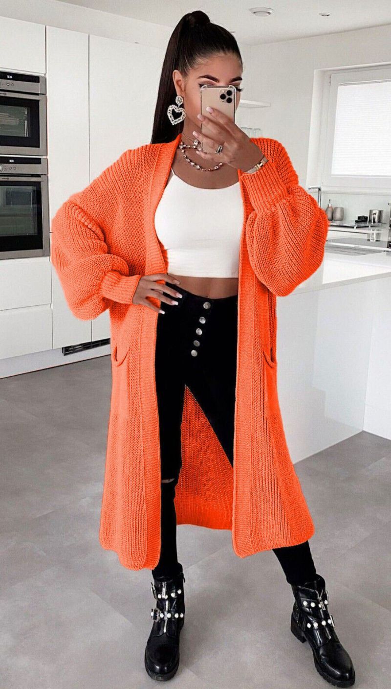 Soft Oversized Cable Knit Cardigan for Women
