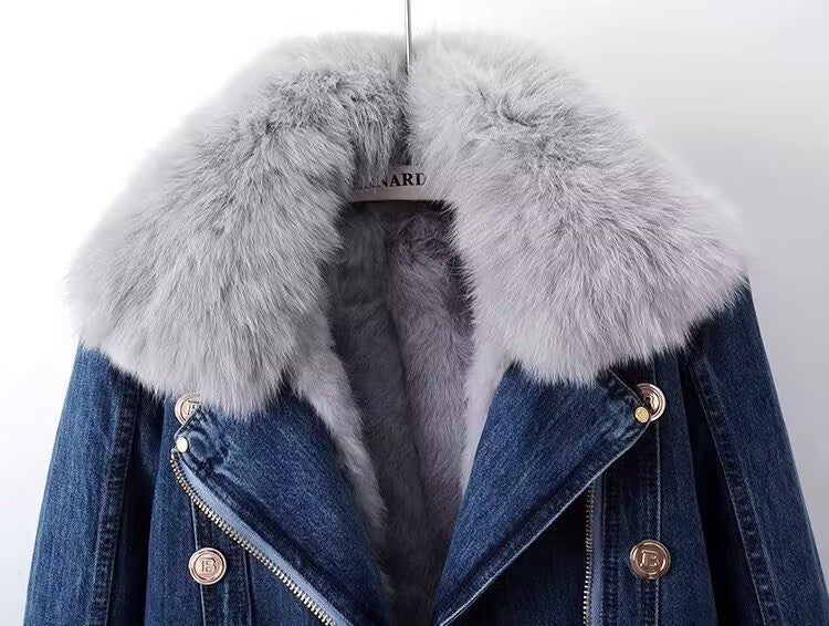 Soft Fleece Lined Women's Denim Coat