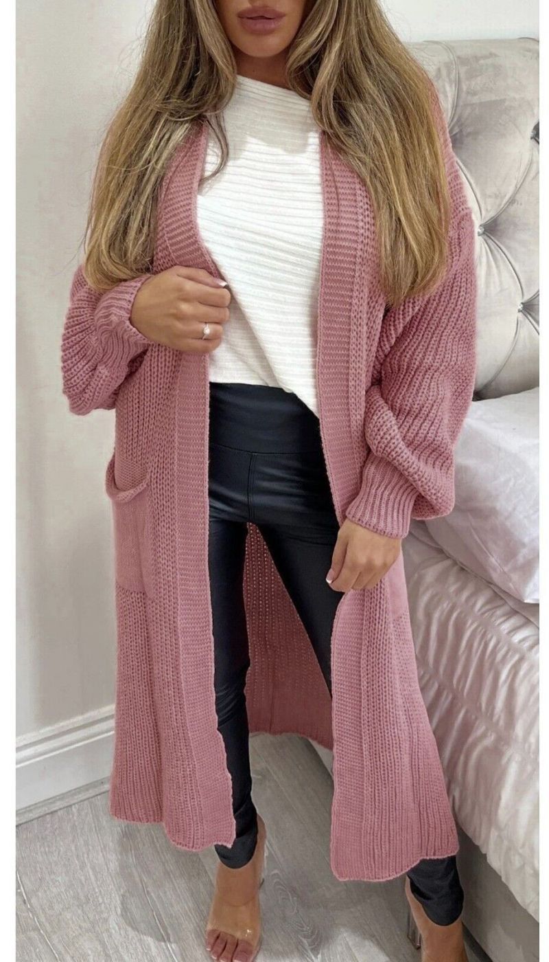 Soft Oversized Cable Knit Cardigan for Women