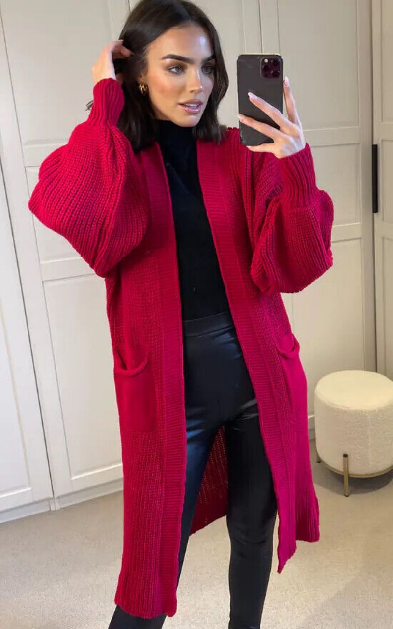 Soft Oversized Cable Knit Cardigan for Women