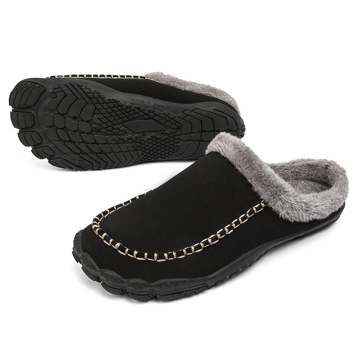 Warm Faux Fur Lined Men's Slippers