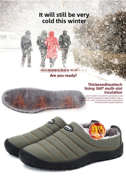 Fur Slippers For Men Waterproof Indoor And Outdoor Winter Slides