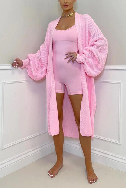 Soft Oversized Cable Knit Cardigan for Women