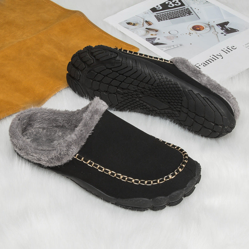 Warm Faux Fur Lined Men's Slippers