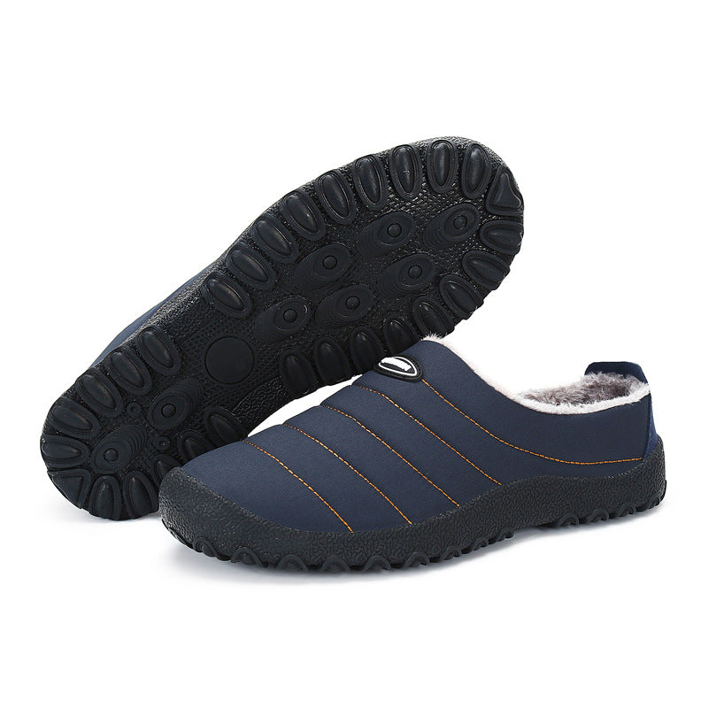 Fur Slippers For Men Waterproof Indoor And Outdoor Winter Slides