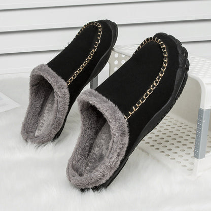 Warm Faux Fur Lined Men's Slippers