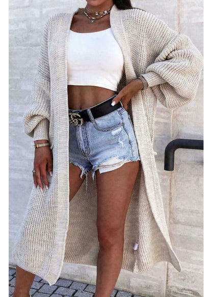 Soft Oversized Cable Knit Cardigan for Women