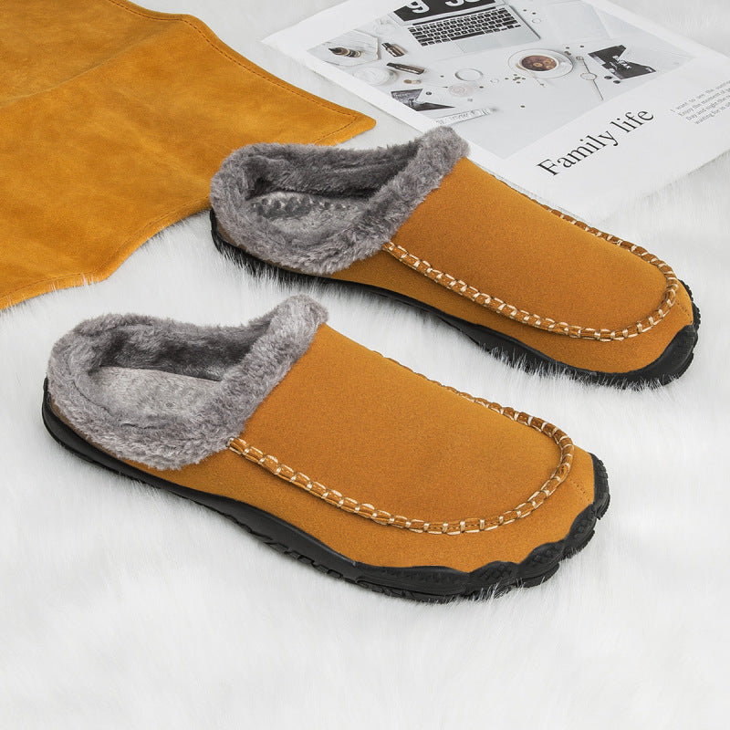 Warm Faux Fur Lined Men's Slippers