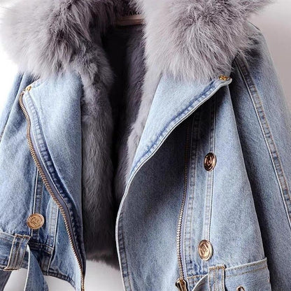 Soft Fleece Lined Women's Denim Coat