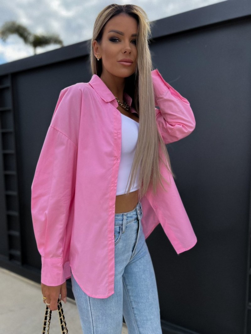 Relaxed Fit Women's Cotton Long Sleeve Shirt