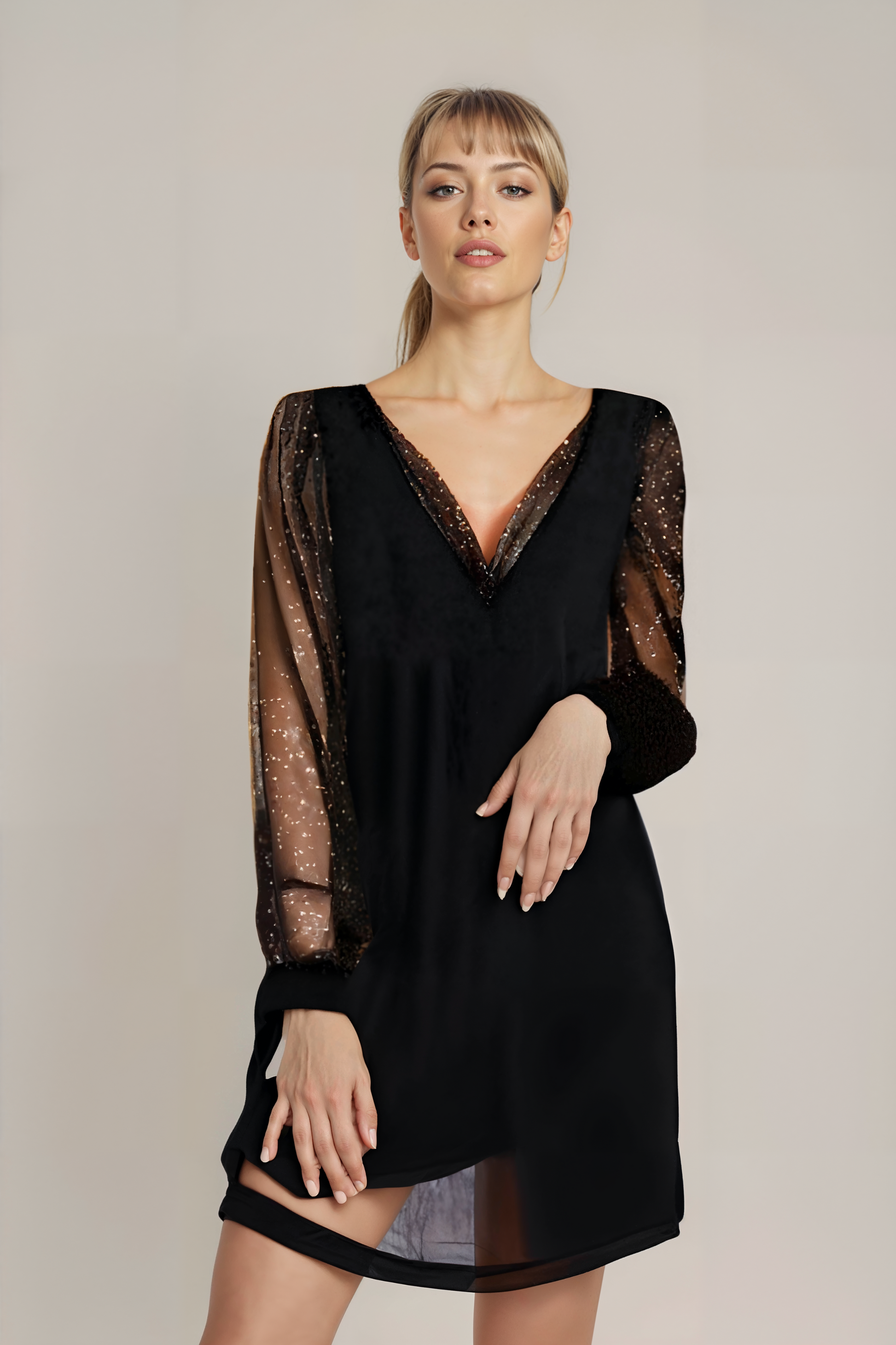 Elegant Lace Trim Women's Dress - OutfitLondon