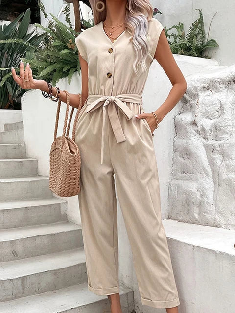 Relaxed Fit Women's Summer V-Neck Romper
