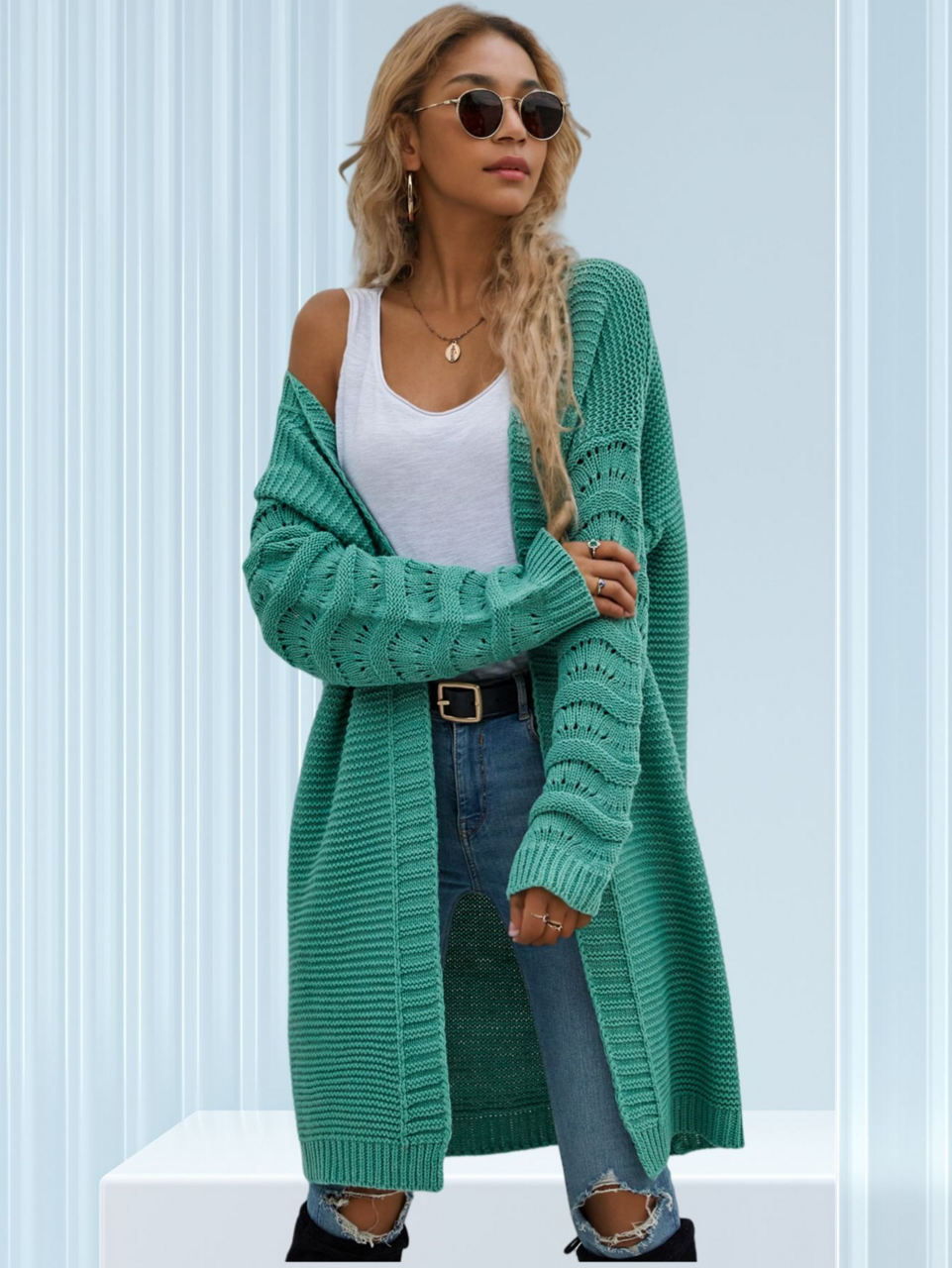 Soft Large Open Front Women's Cardigan Sweater