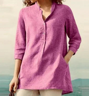 Comfortable Loose Fit Linen Shirt for Women