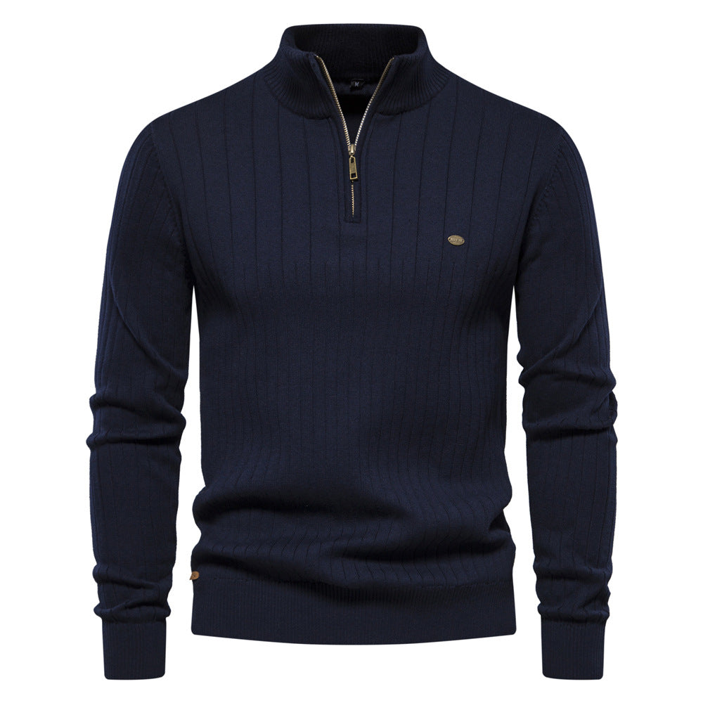 Classic Quarter Zip Men's Knitted Sweater