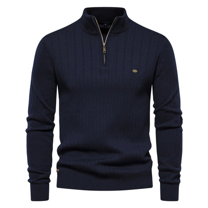 Classic Quarter Zip Men's Knitted Sweater