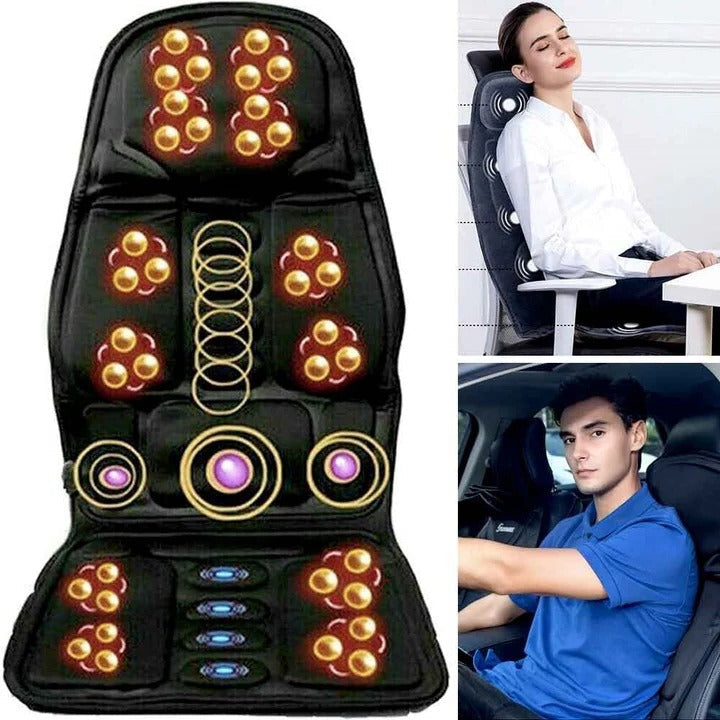 Relaxing Heated Massage Seat Cushion With Neck Support - OutfitLondon