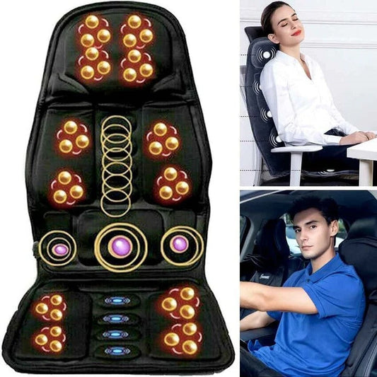 Relaxing Heated Massage Seat Cushion With Neck Support - OutfitLondon