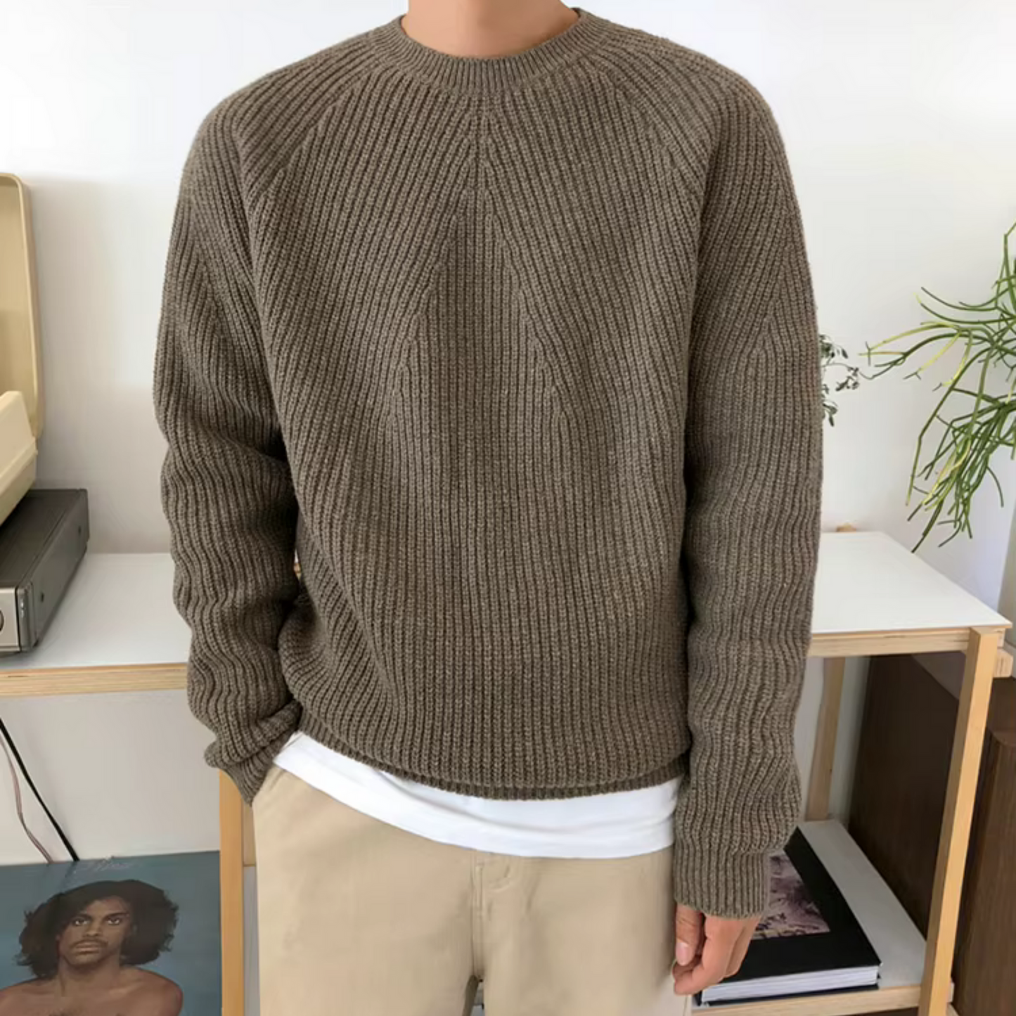 Casual Fit Soft Cotton Sweater Men