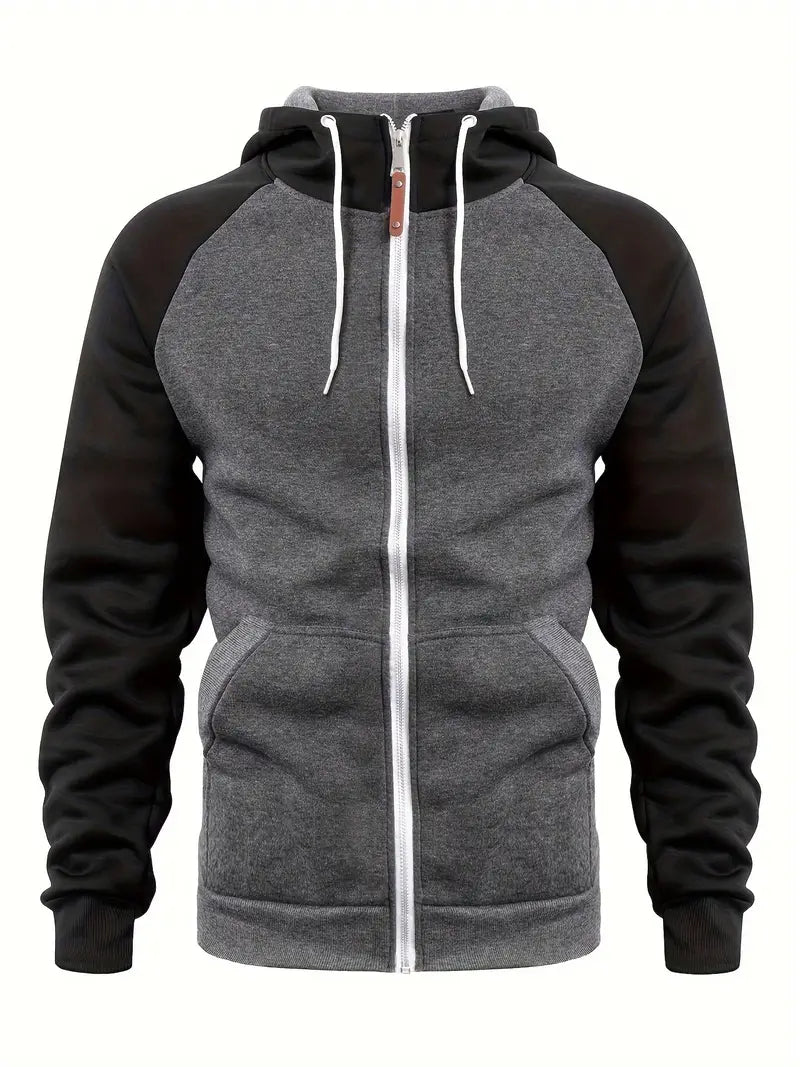 Relaxed Fit Mens Full Zip Hooded Jacket