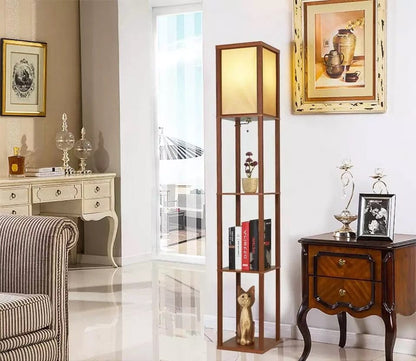 Sleek Floor Lamp With Book Storage