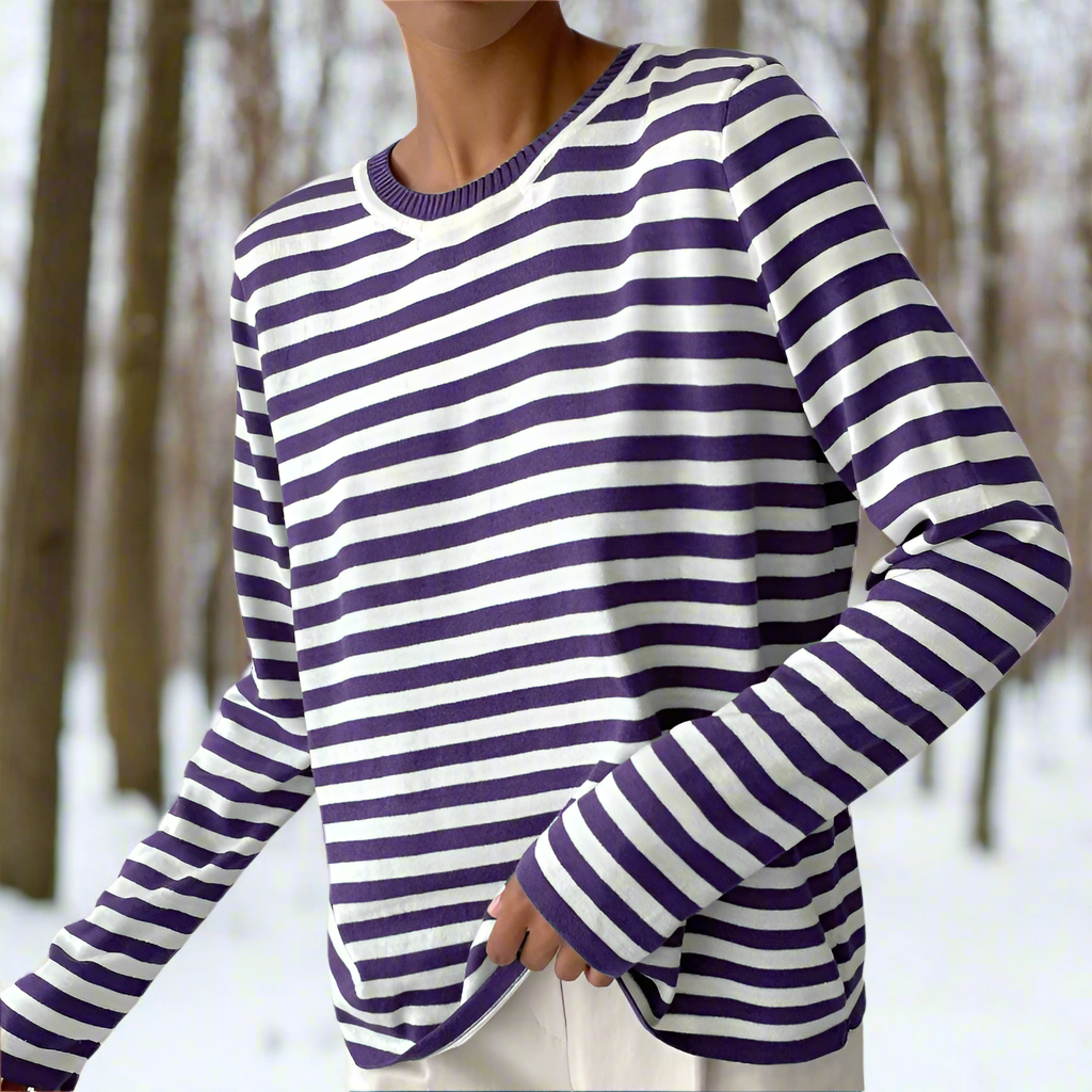 Timeless Vertical Striped Ladies T Shirt